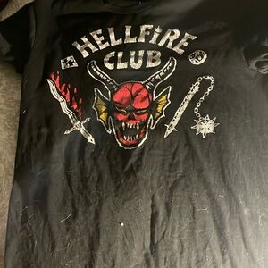 Black “hellfire club” shirt stranger things branded